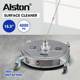 Alston 16.5 Inch High-Pressure Surface Cleaner Concrete Cleaner Driveway Cleaner 4000PSI-Stainless V985-SURFACECLEANER