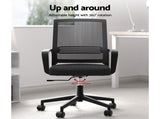 Artiss Mesh Office Chair Computer Gaming Desk Chairs Work Study Mid Back Black OCHAIR-K-MESH-BK