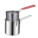 Small Stainless Steel Deep Pot With Wire Strainer Basket Multipurpose Home Cookware For Deep V1369-AZ3-W-14921