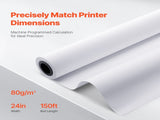 Wide Format Paper, 609.6 mm x 45.7 m Paper, 4 Rolls CAD Bond Rolls with 50.8 mm Core, 10 KG V952-KFDYZ2INCH243KB2WV0