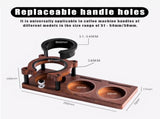 Solid wood espresso tamper - Adjustable height 51-58 mm Coffee tamper and portafilter holder V1259-DP01-BO-386