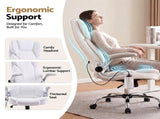 Artiss 8 Point Massage Office Chair PU Leather White MOC-1223-WH