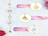 Colorful Crystals Suncatcher Hanging Sun Catcher with Chain Pendant Ornament Crystal Balls for V1366-AZ2-W-18878