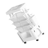 Rolling Mobile Bookshelf with Wheels 5 Tiers Large Capacity Strong Load Bearing Capacity Utility V1294-YM0710-3117230263111