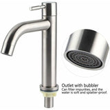 Single G1 2 Brushed Stainless Steel Cold Water Tap with Large Single-Hole Basin V1237-ZY-715-033