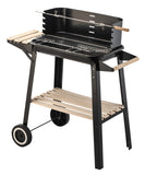 Charcoal Grill BBQ with Manual Rotisserie Stick on Trolley Stand V196-BQ260