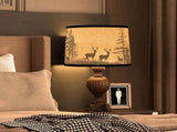 Lamp Shades Set of 2,Fabric Lampshades with Deers V1369-AZ3-W-11887