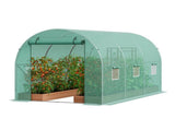 Walk-in Tunnel Greenhouse 14.6x6.36x6.3ft Galvanized Frame PE Cover Green V952-SDXWS15X7X7FO6TUWV0