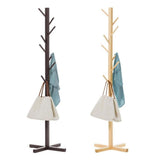 Brown Solid Wood Coat Rack Stand for Entryway - Sturdy Hat and Clothes Hanger LSB-59379