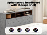 Artiss Bed Frame King Single Size LED Mattress Base Platform with Storage Shelf Hidden Storage Box BFRAME-F-MIDNIGHT-KS-BK-ABC