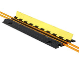 Cable Protector Ramp, 9,979 kg/axle Capacity, 2 Channel Heavy Duty TPU Cord Hose Wire Cover, 31 x 28 V952-SKCDLBHPD2CTEZB4B001V0