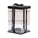 Gift Boxes Transparent Gift Cake Box, Transparent Display Case Gift Boxes with Base Lid, Ribbon for V1369-AZ3-W-21040