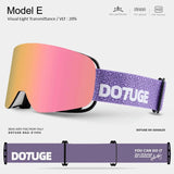 DOTUGE DGZ-Z19XS Series Ski Goggles with Magnetic Quick-Change Lens, Double-Layer Anti-Fog UV400 HD V1341-ZY-YDZWJR6X-B