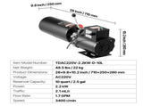 Hydraulic Pump Power Unit, AC 220V, 10 Quart Single Acting Hydraulic Unit, 6.3 L/min Oil Flow, Max V952-YXYYB220VJLD2PVAG001V7