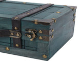 Wooden Chest Vintage Wood Storage Trunk with Lid Retro Suitcase Portable Box Ancient Photography V1294-YM0901-3117250191712