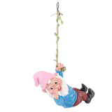 Gnome Figurine Resin Vivid Funny Realistic Climbing Gnome Statue for Home Garden Courtyard Blue V1294-YM0901-3111250053712