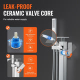 VEVOR Freestanding Bathtub Faucet, Floor Mount, Freestanding Tub Filler, Shower Mixer Taps, Two V952-PBKSLTLSNSFXVFF0JV0