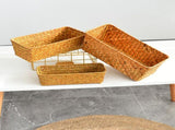 Storage Basket, Seagrass Basket for Organizing, Woven Open Storage Bins, Decorative Shelf Baskets, V1366-AZ2-W-07967