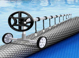 Aqua Buddy Pool Cover 600 Micron 7x4m w/ Roller 4m Swimming Pools Sliver Solar Blanket PC-70X40-XL-DX-BL-40ROL