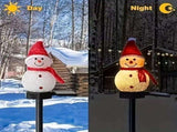 Charming Solar Snowman Stake Lights with Warm Glow, Auto On/Off, and Colorful Hat & Scarf Designs V1341-ZY-48D9FPEU-4PCSMIXEDCOLORS