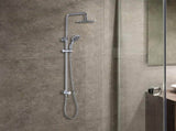 WELS 8" Rain Shower Head Set Rounded Dual Heads Faucet High Pressure Hand Held V63-827981