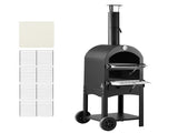 Outdoor Pizza Oven, 12" Pellet Fire Ovens, 2-Layer Pizza Oven Wood Fired, Wood Burning Outdoor V952-LSPSLHS458X48H85L001V0