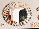 Radiant Sunburst Mirror Elegant Wall Mounted Decor for Your Living Space Size 80x80cm V767-JJ-XM962-L-V1