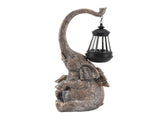 Elephant Statue Solar Powered LED Warm Light with Lantern Elephant Figurines for Gift Garden V1294-YM0901-3119230188111