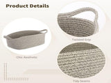 3PCS Cotton Rope Storage Baskets, Woven Baskets for Shelves, Decorative Linen Toy Storage Basket Set V1369-AZ3-W-08816