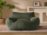 Modern Minimalist Bean Bag Sofa Chair with Armrests and Backrest for Living Room Leisure Gaming V1341-ZY-3EY3GEYL-DARKGREEN