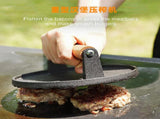Pre-Seasoned Cast Iron Hamburger Press, Heavy Duty Hamburger Crusher for Griddle with Heat Resistant V1237-ZY-203-5243