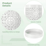 Orchid Pot with Holes Ceramic Plant Pots Outdoor Indoor Flower Pots for Repotting with Drainage and V1370-AZ4-10510