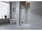 100cm Frameless Wall-to-Wall Shower Screen Gold Wall Channel with Brass Hinges V63-939601