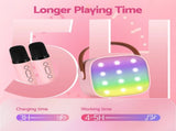 Alpha Mini Portable Karaoke Machine for Adults Kids with 2 Wireless Microphones KAM-6W-PK