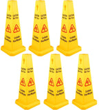 6 Pack Floor Cone, 66.04cm Wet Floor Sign, Yellow Caution Wet Floor Signs 4 Sided, Public V952-JSZ6PCSLSFHBZ0001V0