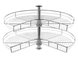 28" Kidney Shaped Chrome Corner Organizer, 360&deg Rotatble Kitchen Base Cabinet Blind Corner, 2 Tier V952-QKXBMJSNLDGGTNJRVV0