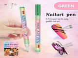 Green 0.7mm Nail Art Doodle Pen 12 Sticks- Single Color Acrylic Marker for Nail Design, No-Bake V888-ELOSUNG28411