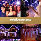 288 LED 7M Christmas Lights Icicle Light Falling Metor Jingle Jollys XMAS-LED-IC-ICICLE-BU