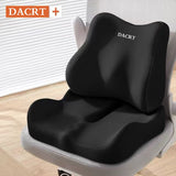 2-piece Black Ergonomic Memory Foam Seat Cushion with Lumbar Support - Breathable Contoured Design V888-ELOSUNG50720