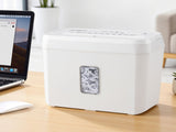 DEVANTI 8L Small Tabletop Paper Shredder 4 Sheet P4 Cross Cut Home Office SHRED-403-4S-WH