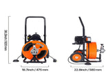 Drain Cleaner Machine 75FT x 3/8Inch, Auto Feed Sewer Snake Auger with 4 Cutter & Air-activated Foot V952-ZDJJKLSGDSTJZXGSSV3