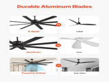 213 cm Ceiling Fan No Light, 6-Speed Remote Control, Aluminum 8-Blade, Reversible DC Motor, Modern V952-WDDS84INCHLY0NT43V7