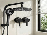 Cefito 9'' Rain Shower Head Set Handheld Round High Pressure Twins Tap Chrome SHOWER-A1-RO-9-BK-TAP-RO