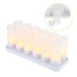 Rechargeable LED Flickering Flameless Candles Tealight Candles Lights with Frosted Cups Charging V1294-YM0901-H19839EU