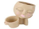 Face Planter Resin Fade Proof Unique Face Succulent Pot with Drainage Hole for Garden Decoration V1294-YM0901-3111240177111