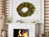 Christabelle 61cm Christmas Wreath Bristle Berry with LED Lights Front Door Decoration Ornament 112_OPBB61