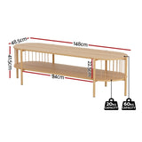 Artiss TV Unit Entertainment Unit Storage Shelf 148cm Pine FUR-Z-TV144-WD