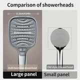 Large Panel Shower Head, 8 Adjustable Positions, Wide Water Outlet, Handheld Bathroom Shower V1189-LC-LY-00089
