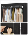 SONGMICS Clothes Wardrobe Portable Closet with Cover and 3 Hanging Rails Black V227-8498101001990