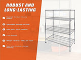 Modular Wire Storage 90x35cm Steel Shelving Chrome With Fixed Legs For Garage Warehouse Or Kitchen V63-841121